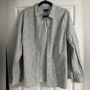 Lands’ End Floral Button Down Shirt